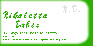 nikoletta dabis business card